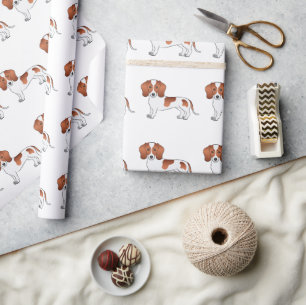 Roodbonte gladharige dachshond cartoonhondenpatroo cadeaupapier