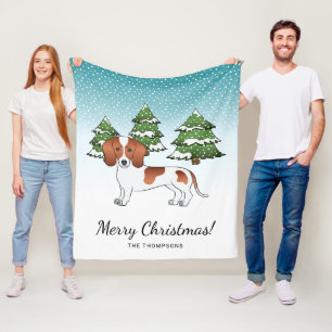 Roodbonte Kortharige Dachshund Hond - Winterbos Fleece Deken