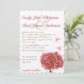 Roodboom Hummingbird Weddenschap Kaart (Staand voorkant)