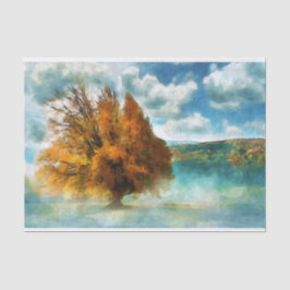 Roodboom in de lijst tissuepapier