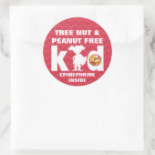 Roodboom Nut Peanut Free Kind Epinefrine Girl Ronde Sticker (Tas)