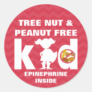 Roodboom Nut Peanut Free Kind Epinefrine Girl Ronde Sticker
