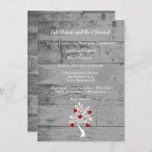 Roodboom van harten bruiloft repetitie diner uitno kaart (Voorkant / Achterkant)