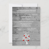 Roodboom van harten bruiloft repetitie diner uitno kaart (Voorkant)