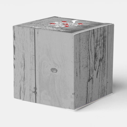 Roodboom van het hartenhuwelijk bedankdoosjes (Achterkant)