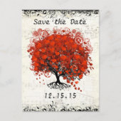 Roodboombruiloft sparen de datum aankondigingskaart (Voorkant)