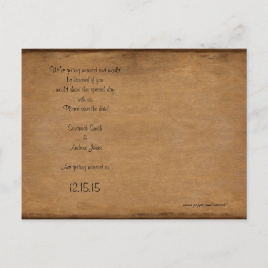 Roodboombruiloft sparen de datum aankondigingskaart (Achterkant)