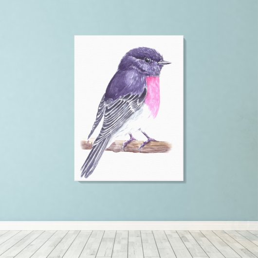 Roodborst Canvas Afdruk (Insitu (Houten vloer))