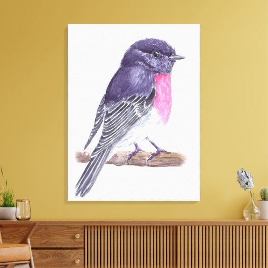 Roodborst Canvas Afdruk (Insitu (Woonkamer))