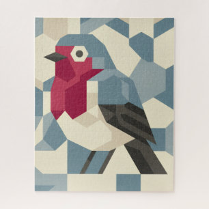Roodborst in Vector Blok Legpuzzel