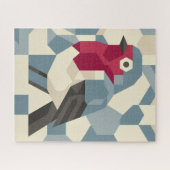 Roodborst in Vector Blok Legpuzzel (Horizontaal)