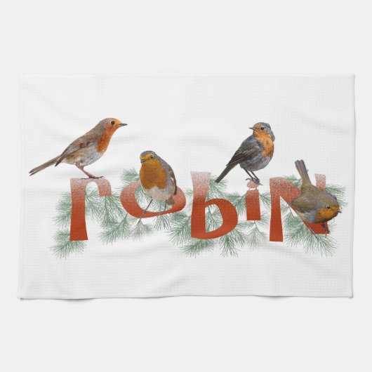 Roodborst Keukenhanddoek (Horizontaal)