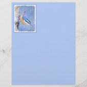 Roodborst Nuthatch schilderij Originele Vogelkunst (Voorkant)