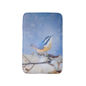 Roodborst Nuthatch schilderij Originele Vogelkunst Badmat (Voorkant Verticaal)