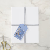 Roodborst Nuthatch schilderij Originele Vogelkunst Cadeaulabel (Met Touw)