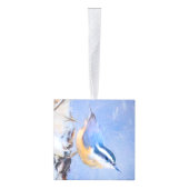 Roodborst Nuthatch schilderij Originele Vogelkunst Decoratie (Rechts)