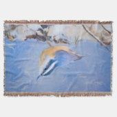 Roodborst Nuthatch schilderij Originele Vogelkunst Deken (Voorkant)