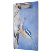 Roodborst Nuthatch schilderij Originele Vogelkunst Klembord (Links)