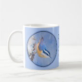 Roodborst Nuthatch schilderij Originele Vogelkunst Koffiemok (Links)