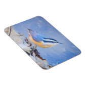 Roodborst Nuthatch schilderij Originele Vogelkunst Magneet (Rechterzijde)
