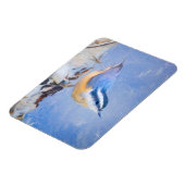 Roodborst Nuthatch schilderij Originele Vogelkunst Magneet (Linkerzijde)