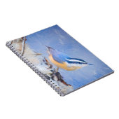 Roodborst Nuthatch schilderij Originele Vogelkunst Notitieboek (Rechterzijde)