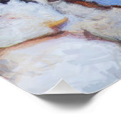 Roodborst Nuthatch schilderij Originele Vogelkunst Perfect Poster (Hoek)