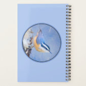 Roodborst Nuthatch schilderij Originele Vogelkunst Planner (Achterkant)