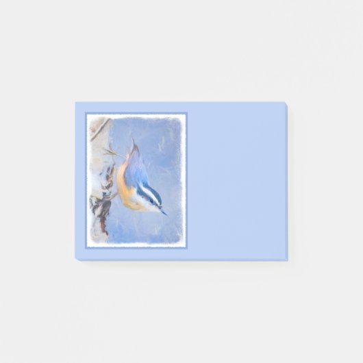 Roodborst Nuthatch schilderij Originele Vogelkunst Post-it® Notes (Voorkant)