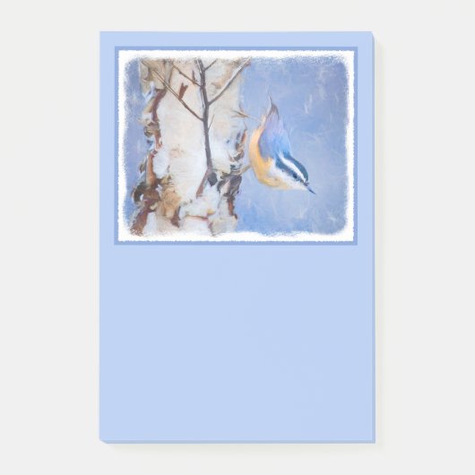 Roodborst Nuthatch schilderij Originele Vogelkunst Post-it® Notes (Voorkant)