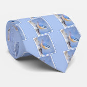 Roodborst Nuthatch schilderij Originele Vogelkunst Stropdas (Opgerold)