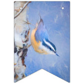 Roodborst Nuthatch schilderij Originele Vogelkunst Vlaggetjes (Tweede vlag)