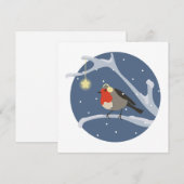 Roodborst op tak feestdagenkaart (Voorkant / Achterkant)
