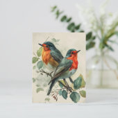  roodborst Robin Briefkaart (Staand voorkant)