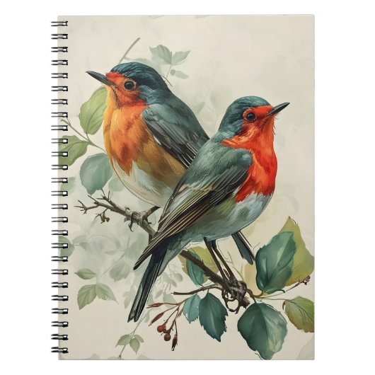 roodborst Robin Briefkaart Notitieboek (Voorkant)