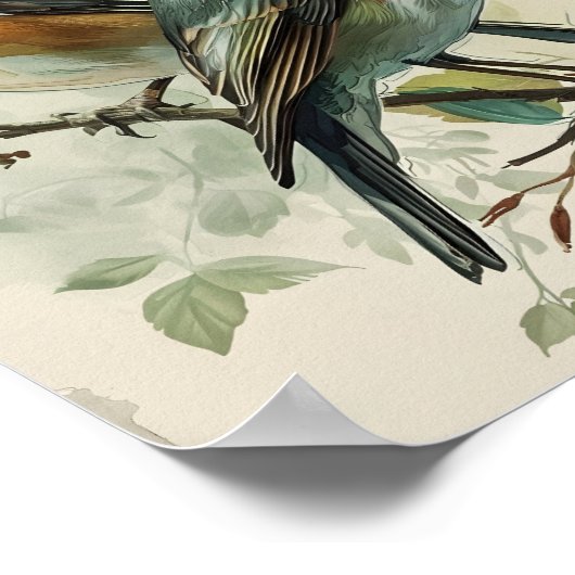  roodborst Robin Poster (Hoek)