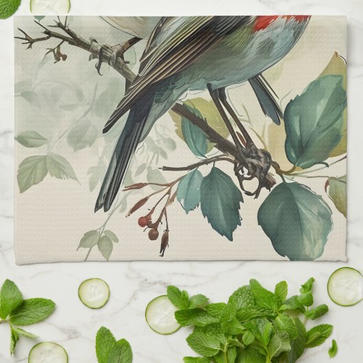  roodborst Robin Theedoek (Gevouwen)