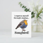 Roodborst Zangvogel Briefkaart (Staand voorkant)