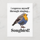 Roodborst Zangvogel Briefkaart (Voorkant)