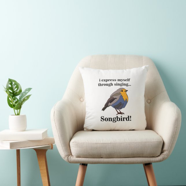Roodborst Zangvogel Kussen (Stoel)