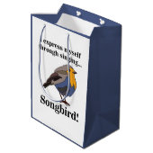 Roodborst Zangvogel Medium Cadeauzakje (Achterkant Gekanteld)