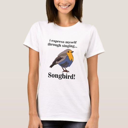 Roodborst Zangvogel T-shirt (Voorkant)