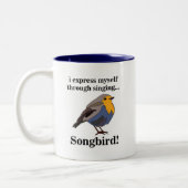 Roodborst Zangvogel Tweekleurige Koffiemok (Links)