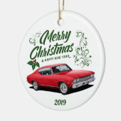 Roodborstelspier Kerstmis Keramisch Ornament (Links)