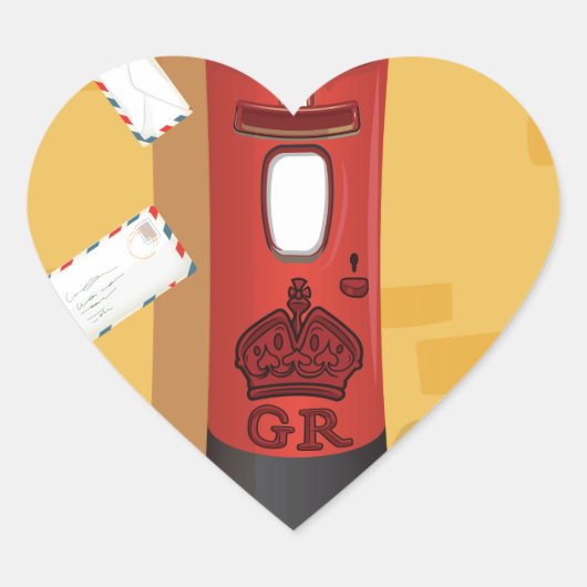 Roodborstje bezorgt een brief hart sticker (Voorkant)