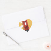 Roodborstje bezorgt een brief hart sticker (Envelop)