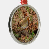 Roodborstje Metalen Ornament (Rechts)