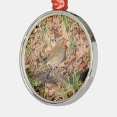 Roodborstje Metalen Ornament (Links)