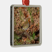 Roodborstje Metalen Ornament (Rechts)
