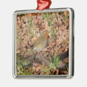 Roodborstje Metalen Ornament (Links)